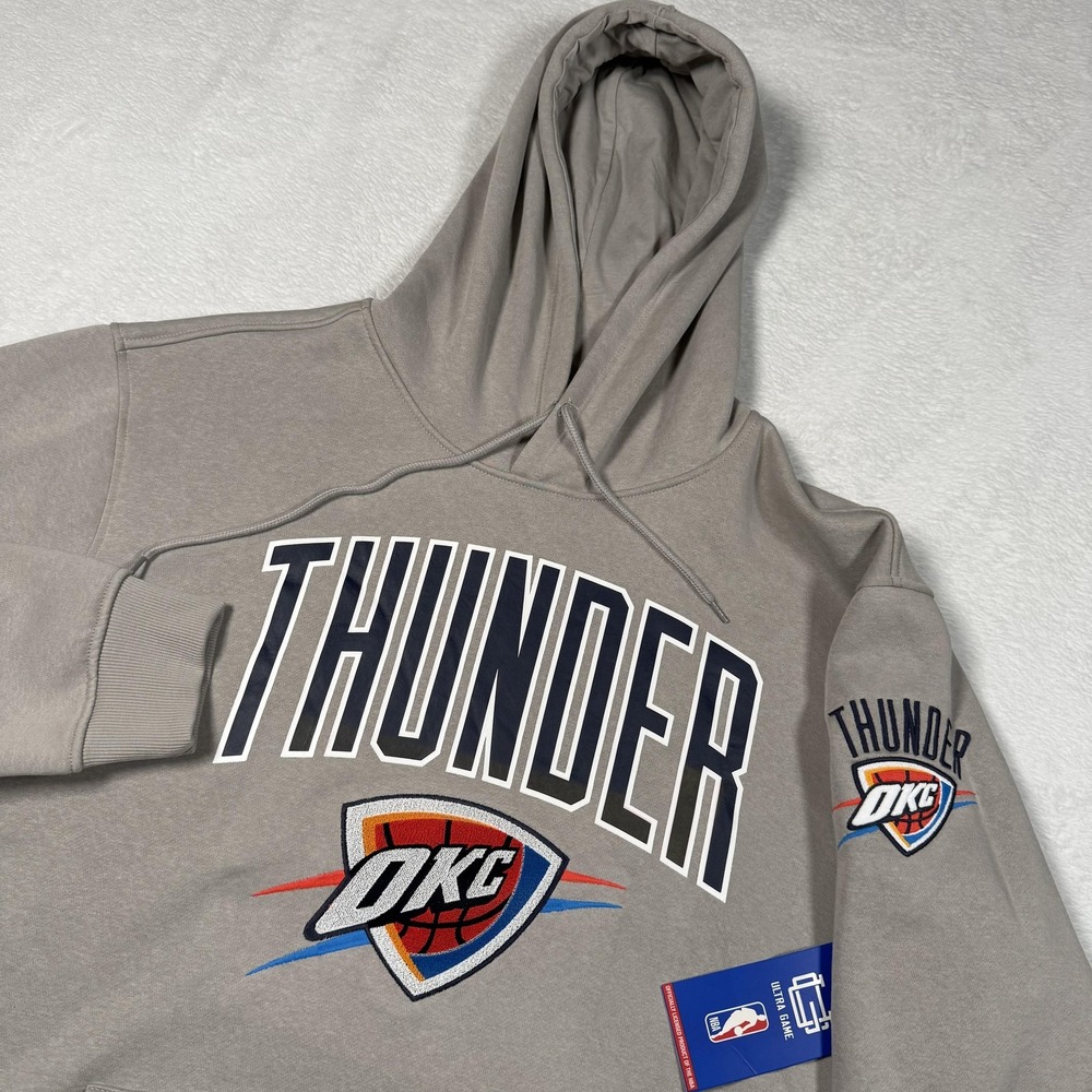 Oklahoma City Thunder Hoodie Mens Medium Gray NBA Basketball Ultra GAME Pullover